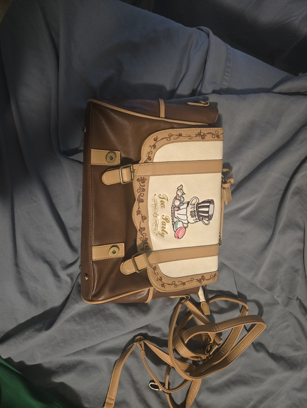 Tea Time Pleather School Bag